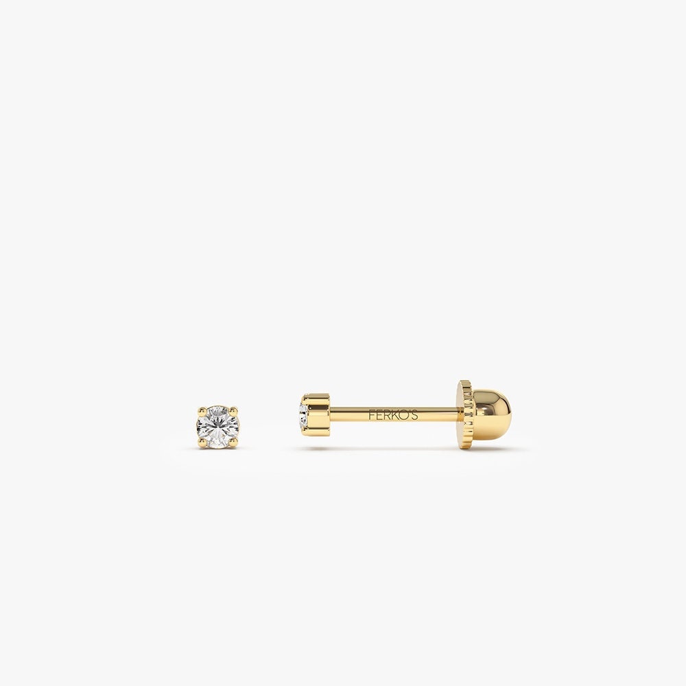 Diamant Piercing/14K Gold Ohrstecker Knorpel Ohrring Helix Tragus Von Ferko's Fine Jewelry von FerkosFineJewelry