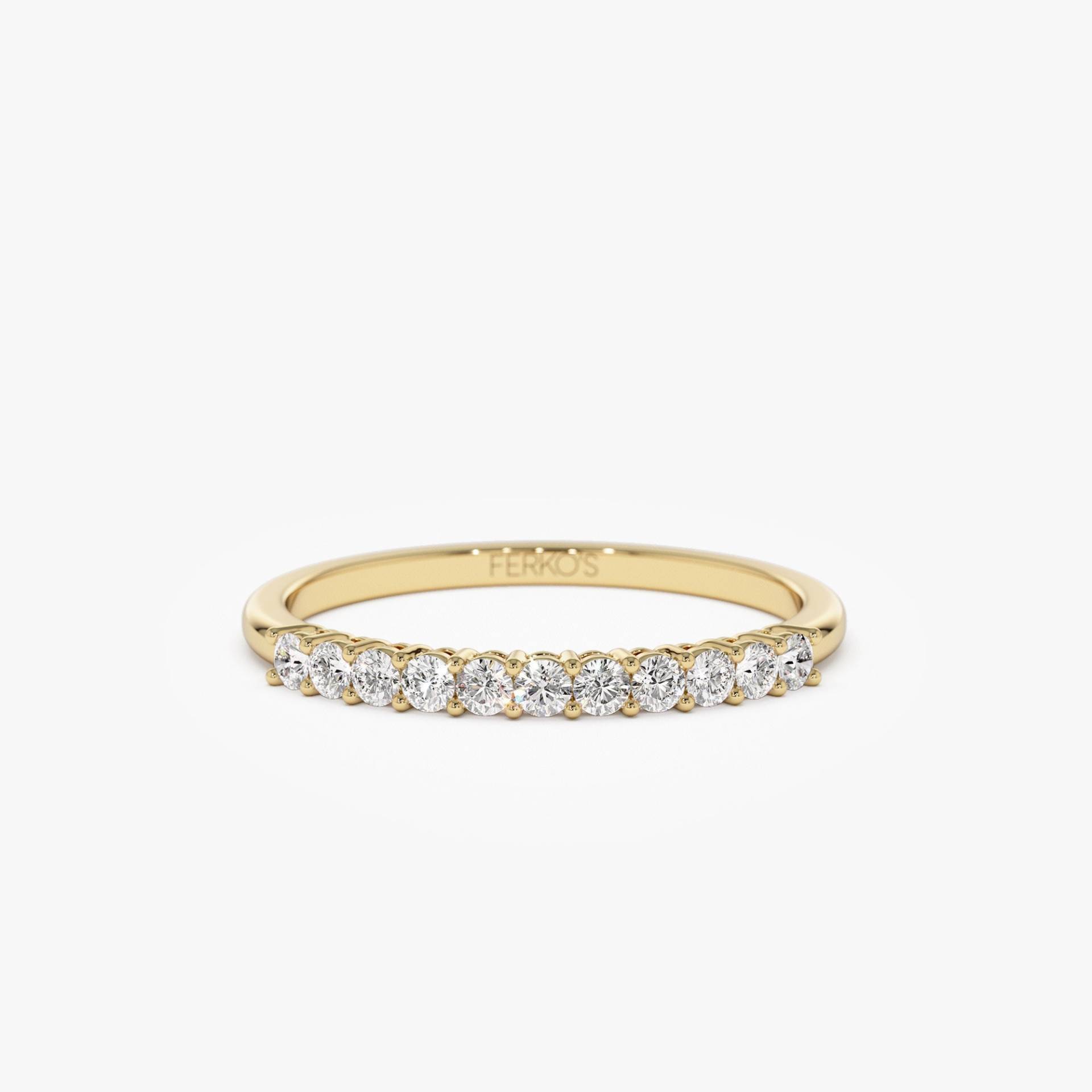 Diamant Ring, 14K Gold 11 Stein Korbfassung Ehering Für Frauen 0.30 Ctw, Jubiläumsring, Brautschmuck, Verlobungsring von FerkosFineJewelry