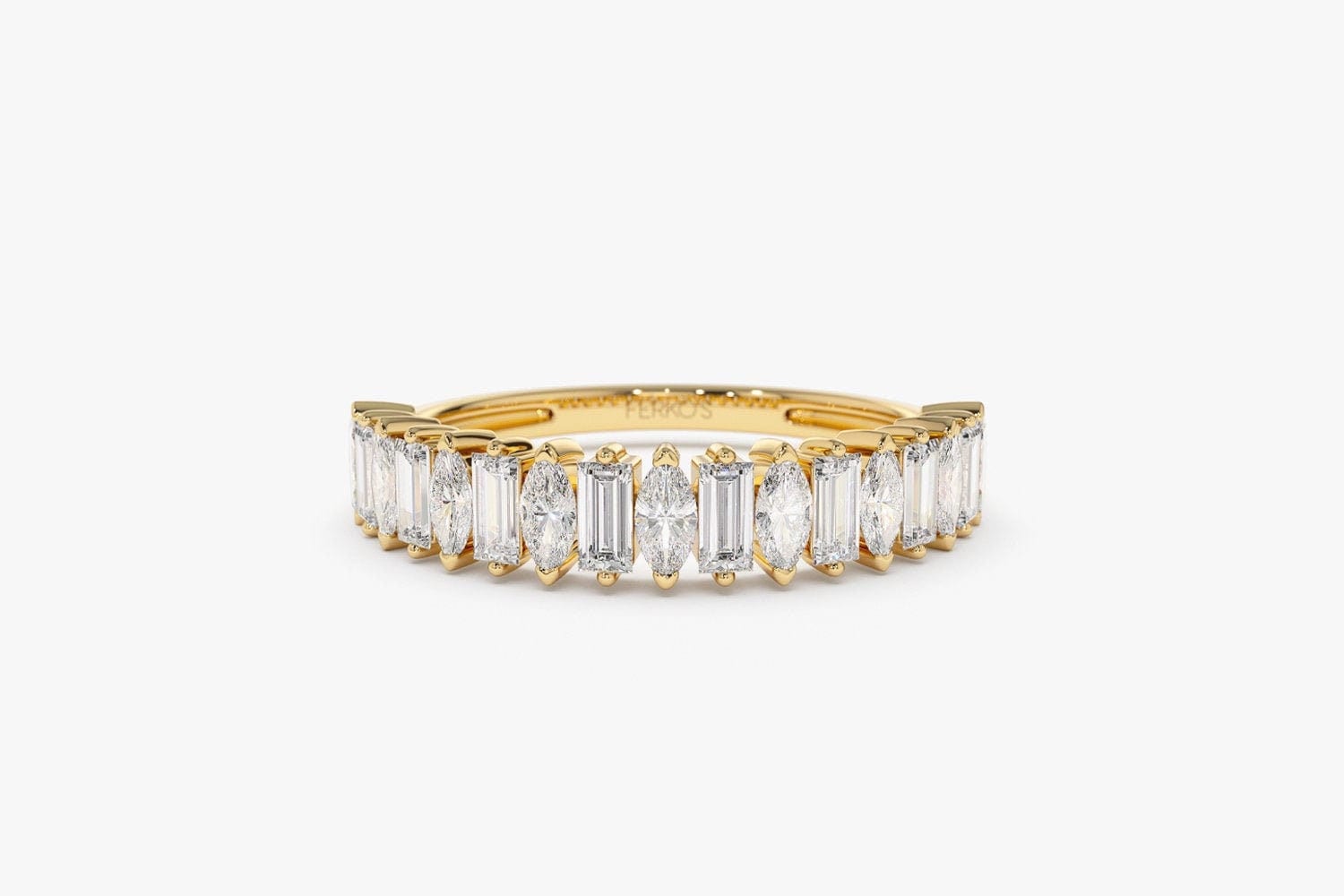 Diamant Ring/14K Gold Marquise Und Baguette Multi Stein Mix Form Damen Ehering Von Ferkos Fine Jewelry von FerkosFineJewelry