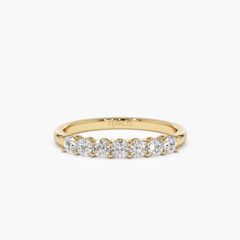 Diamantring/14K Gold 7 Stein Korbfassung Geteilte Kralle 0.40Ctw Frauen Jubiläumsring Stapelbarer Diamant Band Für Verlobungsring von FerkosFineJewelry