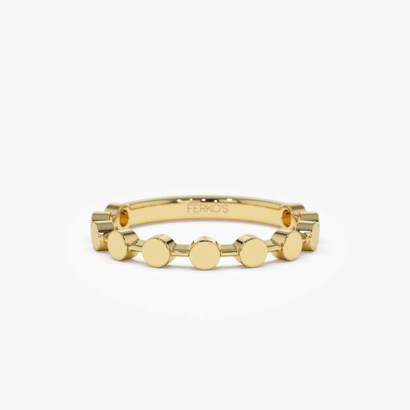 Goldring, 14K Gold Stapelbarer Ring Für Frauen, Kleiner Runder Goldbandring, Minimales Statement Geschenk Zum Geburtstag von FerkosFineJewelry