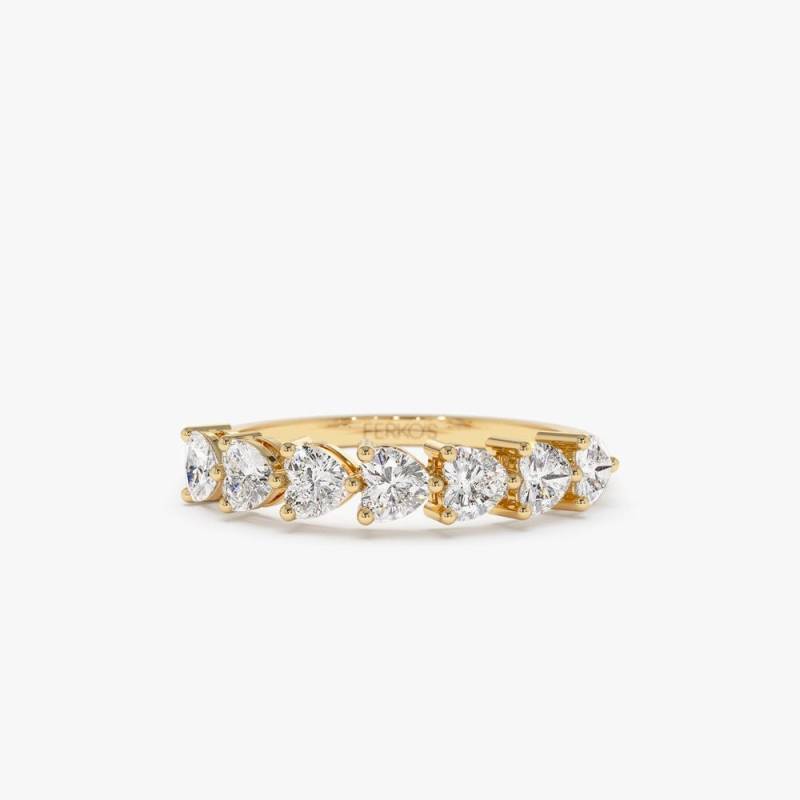 Herz Ring/14K Diamantring Halbe Ewigkeit Diamant Band Einzigartiger Ehering Von Ferkos Fine Jewelry von FerkosFineJewelry