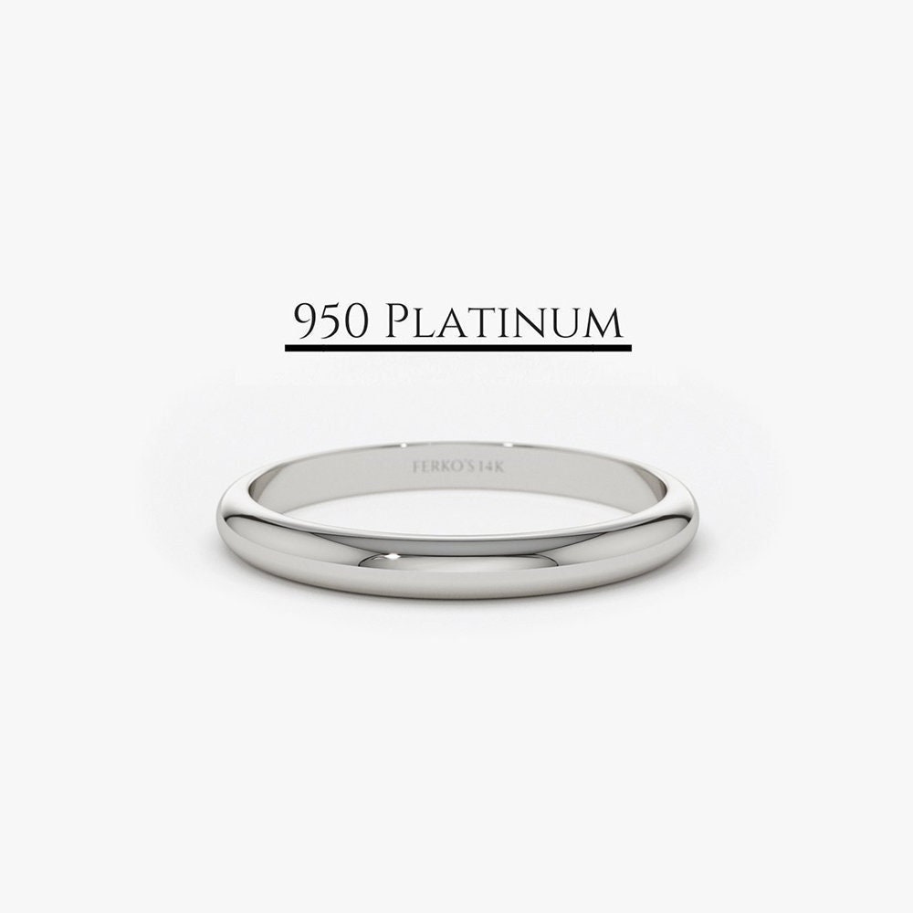 Platinring/2mm Platin Dom Ehering Herren Und Damen Von Ferko's Fine Jewelry von FerkosFineJewelry