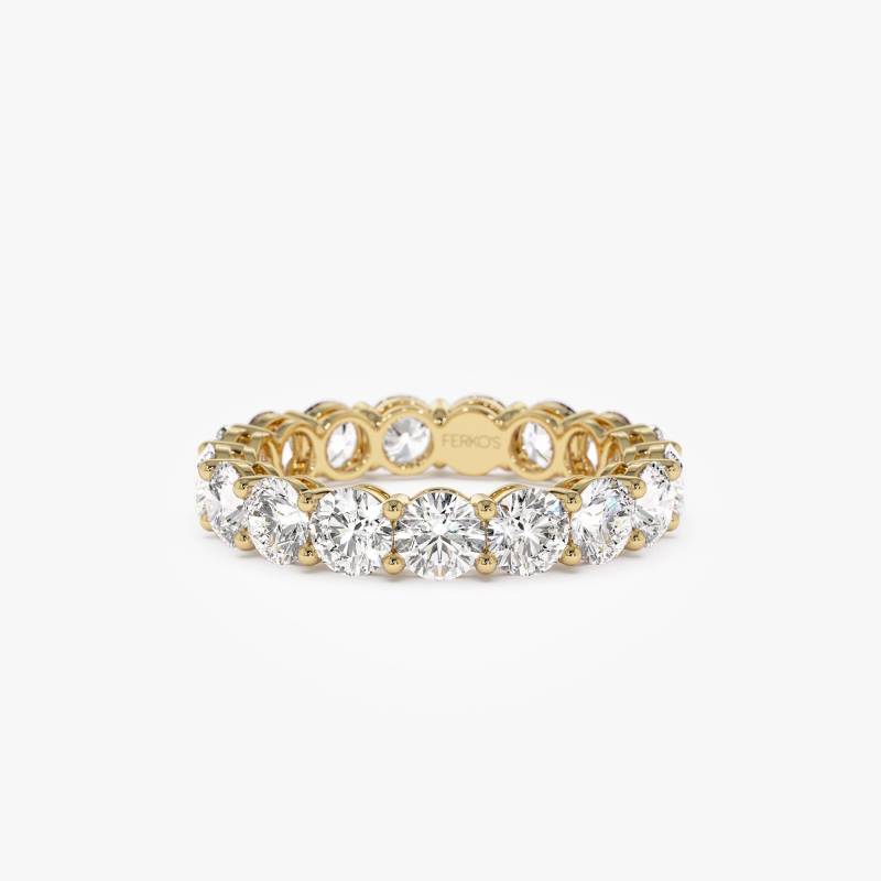 Runder Ehering, 3.25 Ctw 14K Zinkenfassung Volle Ewigkeit Diamantring, Stapeln Passendes Einzigartiges Jubiläumsgeschenk, Luna von FerkosFineJewelry