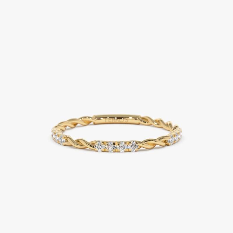 stapelbarer Diamant Ring/14K Gold Für Frau Halb Eternity Ferkos Fine Jewelry von FerkosFineJewelry