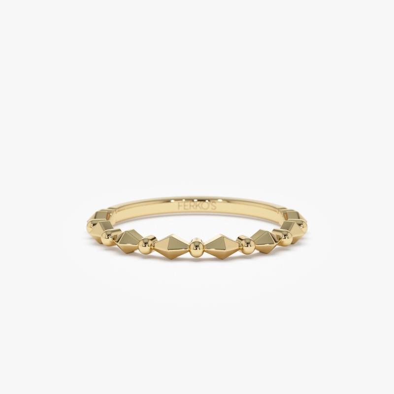 stapelbarer Gold Ring/14K Perlen Bandring Süßer Minimal Gedrehter Schmuck Für Frauen Geschenk Zum Abschluss von FerkosFineJewelry