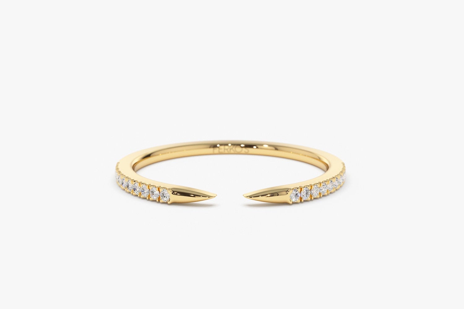 stapelbarer Ring/14K Gold Pave Diamant Diamantring Minimaler Zierlicher Von Ferkos Fine Jewelry von FerkosFineJewelry