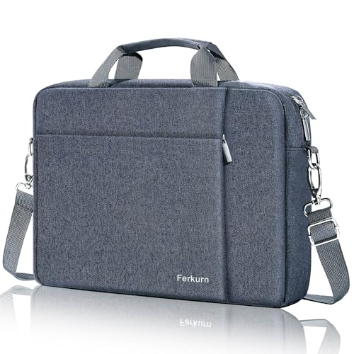 Ferkurn Laptoptasche für 43,9 cm (17 Zoll) Damen und Herren, Kuriertasche mit Schulter für Dell Alienware Nitro 5 XPS 17 ThinkPad Legion 5 Inspiron HP Pavilion Asus Acer, schlanke Computertasche, Grau von Ferkurn