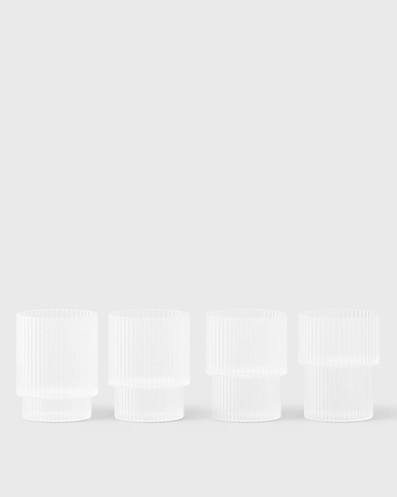 Ferm LIVING Ripple Glasses - Set of 4 men Kitchen- & Tableware blue in Größe:ONE SIZE von Ferm LIVING
