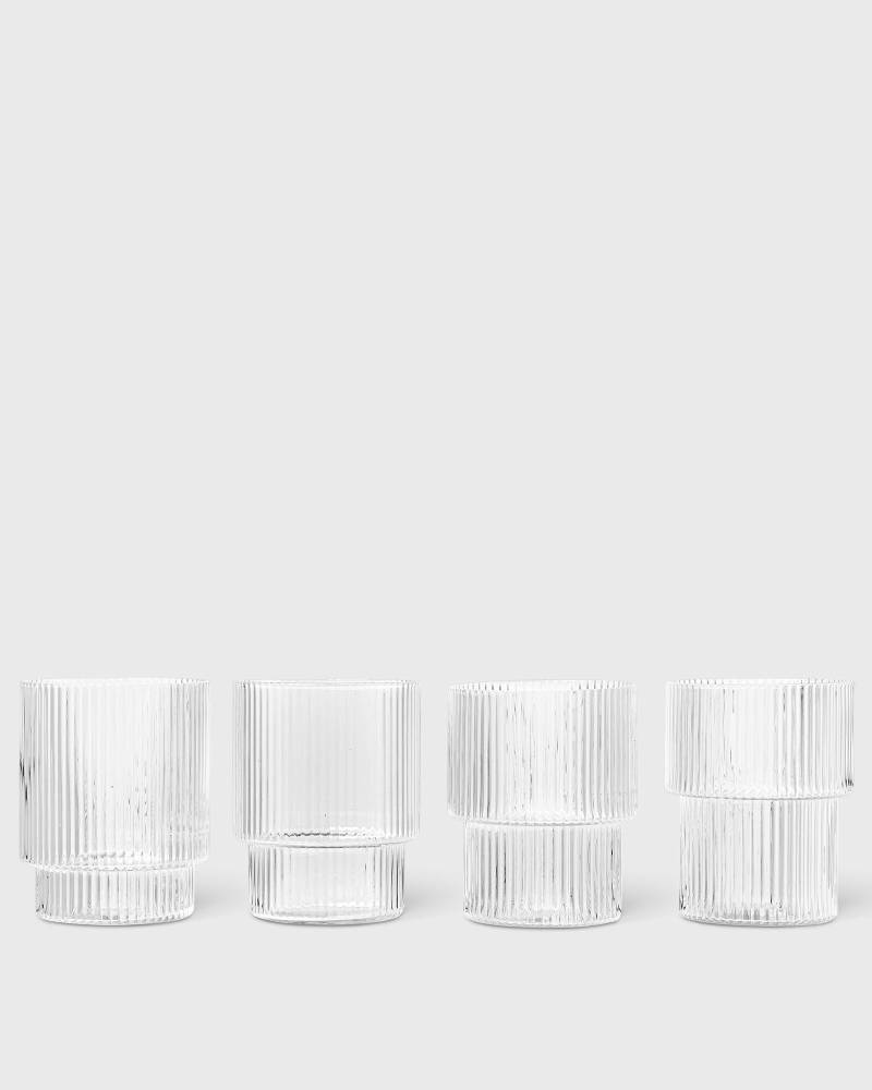 Ferm LIVING Ripple Glasses - Set of 4 men Kitchen- & Tableware  in Größe:ONE SIZE von Ferm LIVING