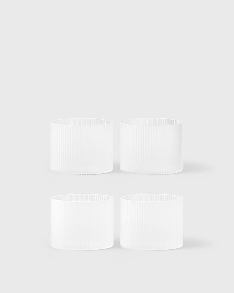 Ferm LIVING Ripple Low Glasses - Set of 4 men Home deco white in Größe:ONE SIZE von Ferm LIVING