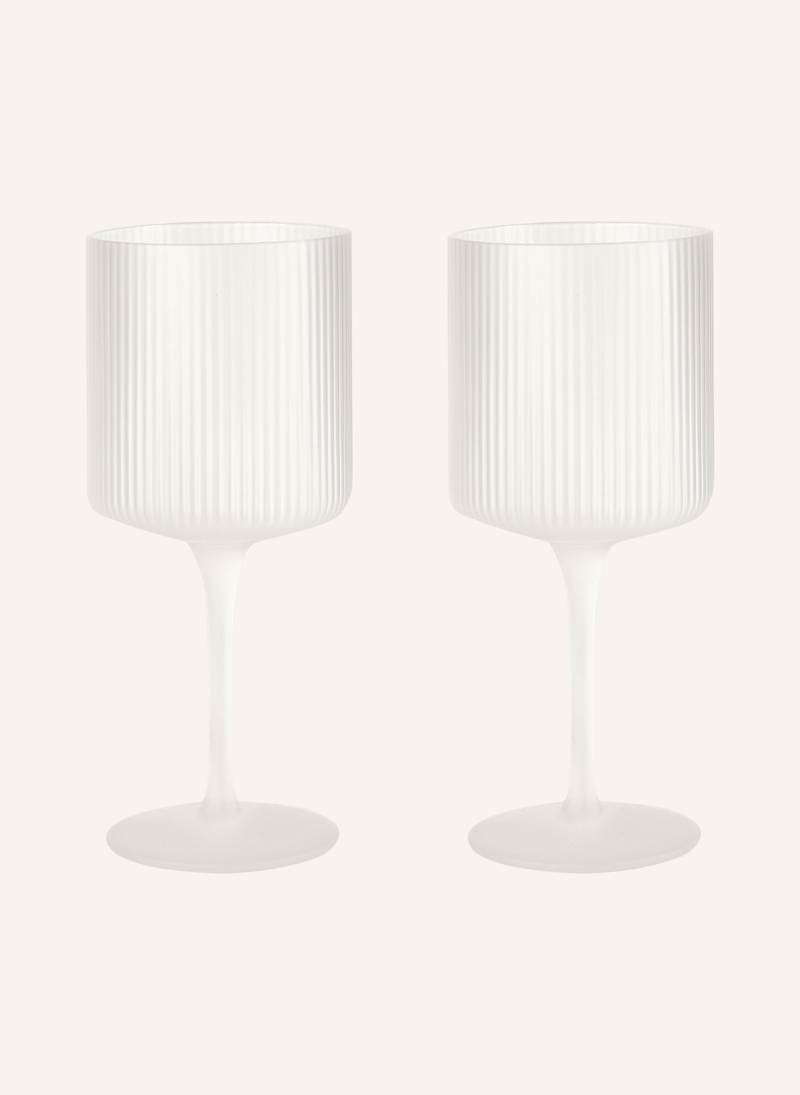 Ferm Living 2er-Set Weingläser Ripple weiss von Ferm LIVING