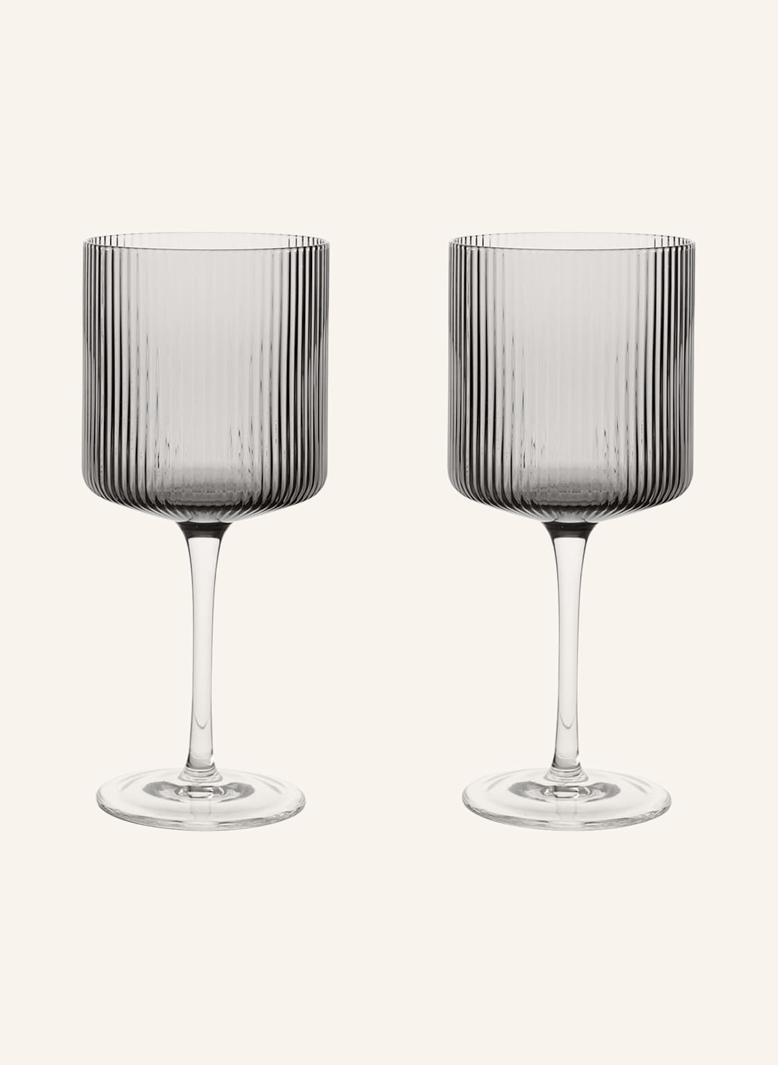 Ferm Living 2er-Set Weingläser Ripple grau von Ferm LIVING