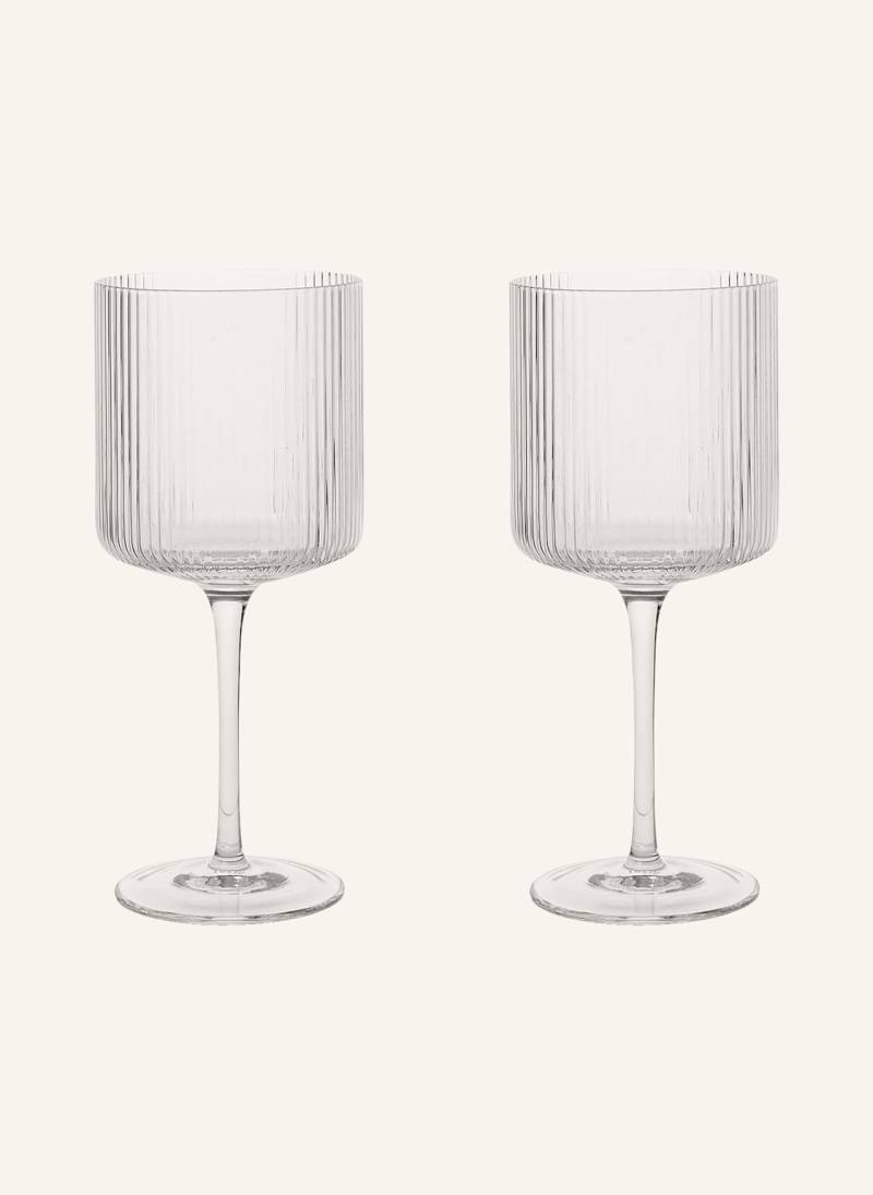 Ferm Living 2er-Set Weingläser Ripple transparent von Ferm LIVING
