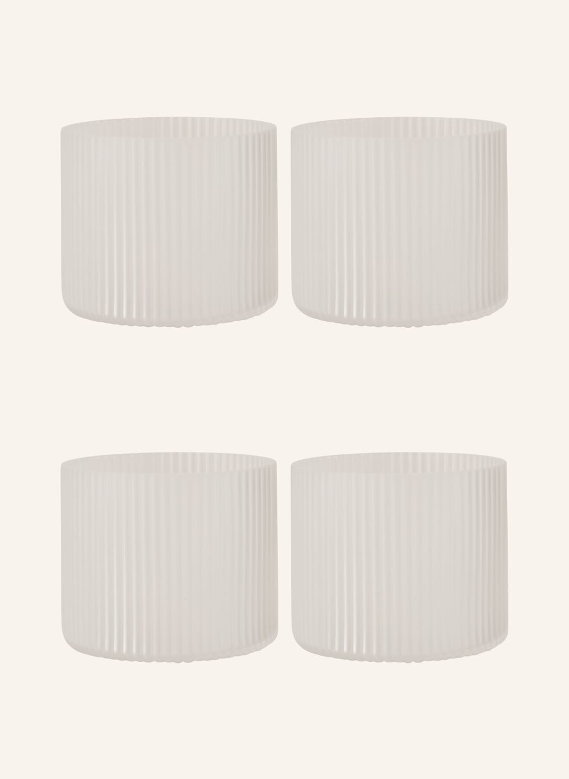 Ferm Living 4er-Set Trinkgläser Ripple weiss von Ferm LIVING