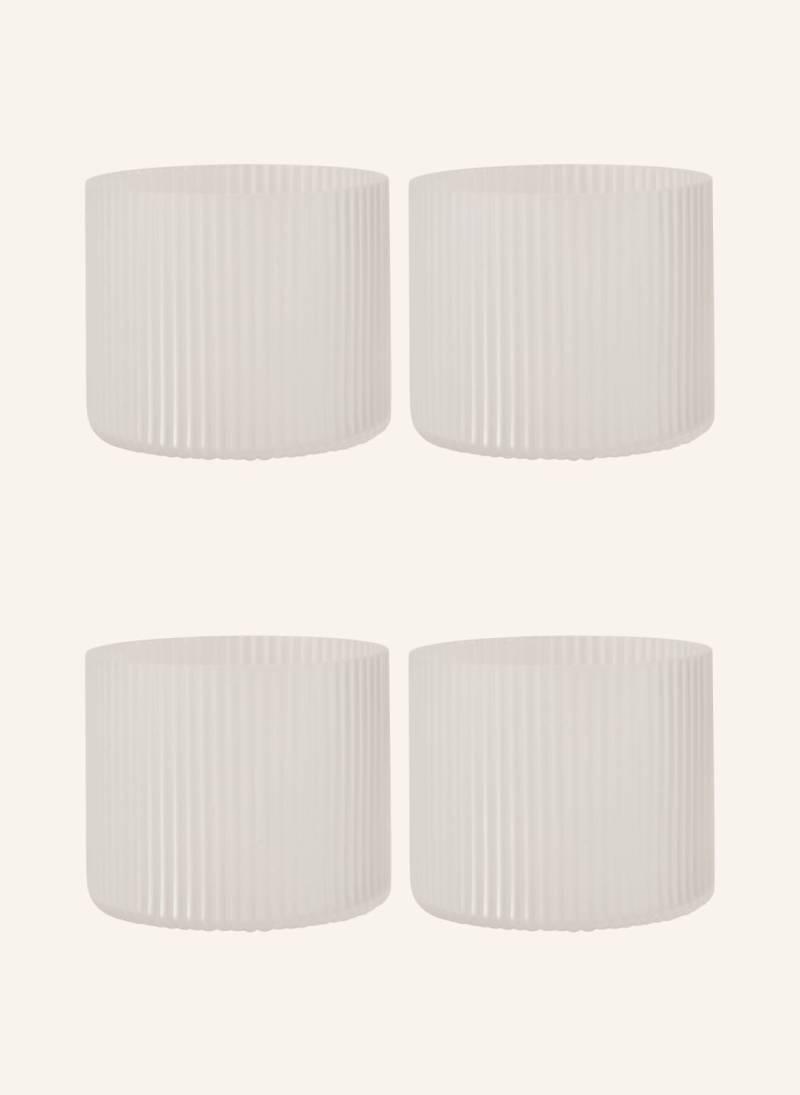 Ferm Living 4er-Set Trinkgläser Ripple weiss von Ferm LIVING