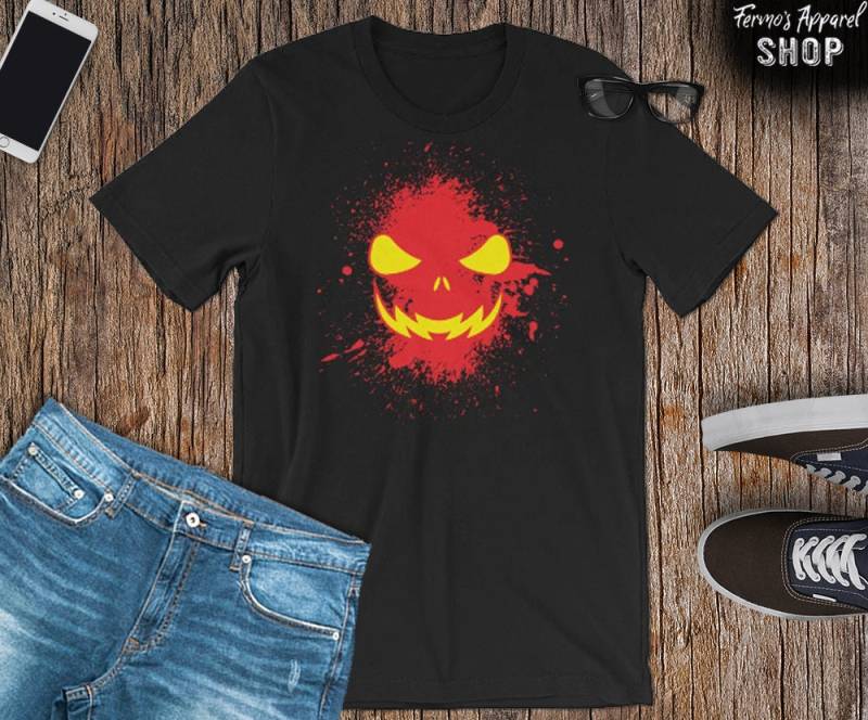 Halloween Jack O' Lantern Shirt Gruseliges Gesicht T-Shirt von FermosApparelShop