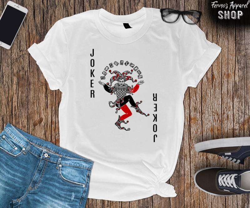 Joker Karten Kostüm T-Shirt Lustiges Kasino Kartenspiel Shirt von FermosApparelShop