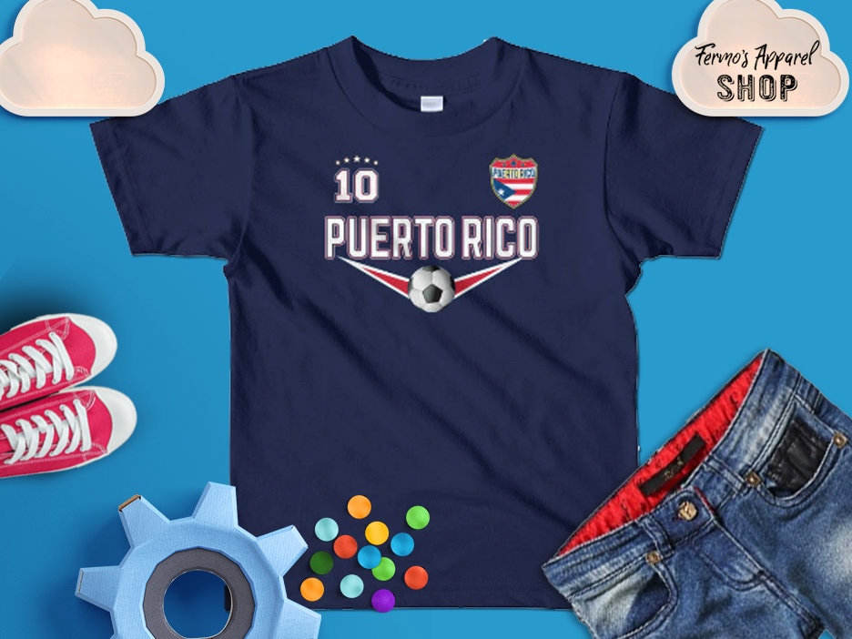 Puerto Rico Fußball-T-Shirt Für Kinder Im Alter Von 2 Bis 6 Jahren/stolz Fußball T-Shirt Camisa Futbol Para Niños von FermosApparelShop