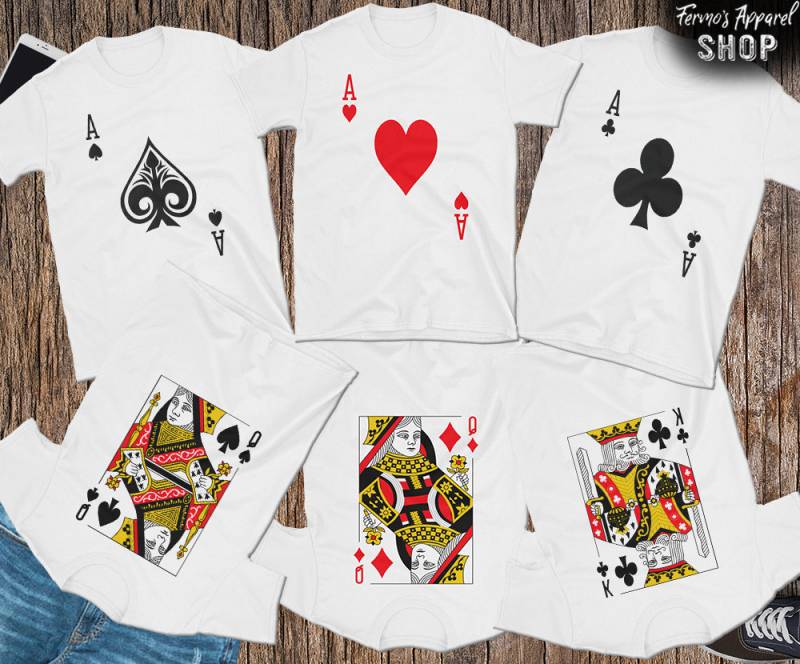 Spielkarte Kostüm T-Shirt Lustiges Halloween Kasino Gruppen Shirt von FermosApparelShop