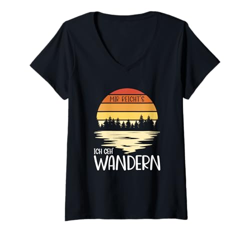 Damen Wanderfans Gadgets Wandern Fernwandern Wanderliebhaber T-Shirt mit V-Ausschnitt Damen Wanderfans Gadgets Wandern Fernwandern Wanderliebhaber T-Shirt mit V-Ausschnitt von Fernwandern Zubehör und Gadgets zum Wandern