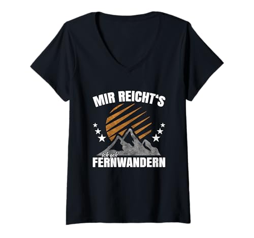 Damen Wanderurlaub Gadgets Ich Geh Fernwandern Zubehör Wandern T-Shirt mit V-Ausschnitt Damen Wanderurlaub Gadgets Ich Geh Fernwandern Zubehör Wandern T-Shirt mit V-Ausschnitt von Fernwandern Zubehör und Wanderurlaub Gadgets