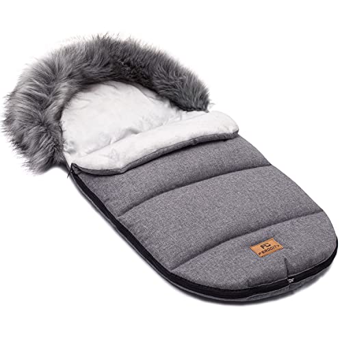 Baby Fußsack Minky WinterFußsack für Kinderwagen Maße 85 cm für Buggy Flachs [071] von Ferocity
