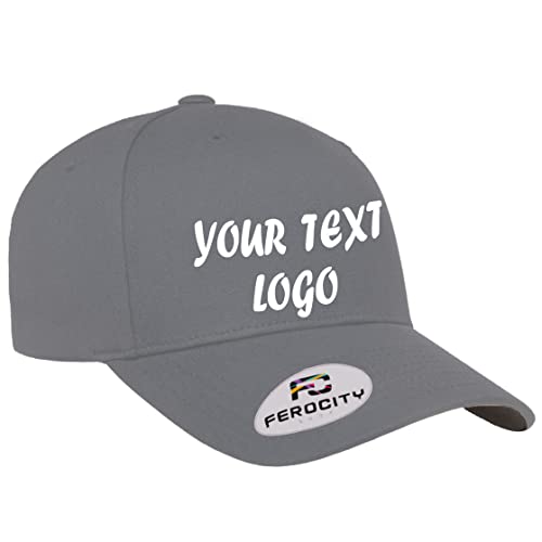 Ferocity, Personalised Baseball Cap, Custom Text & Graphic, Unisex, for Adults & Children, Adjustable, Cotton, Graphite von Ferocity