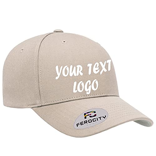 Ferocity, Personalised Baseball Cap, Custom Text & Graphic, Unisex, for Adults&Children, Adjustable,100% Cotton, L.Grey von Ferocity