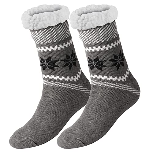 Ferocity Herren Warme Dicke Wintersocken mit Innenfell Teddyfutter und Antirutschsohle [033], Men's Model 2, 40-45 von Ferocity