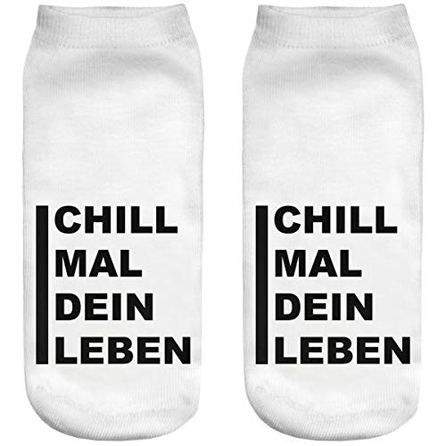 Ferocity Lustige Socken Sneaker Halbsocken Strümpfe Sportsocken Füßlinge für Frauen, Size EU 36-40, mit Motiv 3D Chill [001] von Ferocity