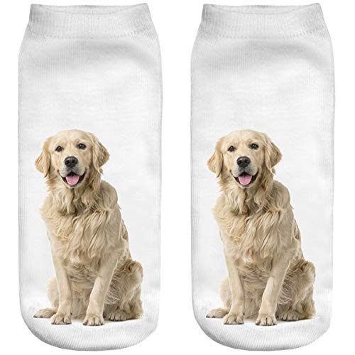 Ferocity Lustige Socken Sneaker Halbsocken Strümpfe Sportsocken Füßlinge mit Motiv 3D Dog 2 [001] von Ferocity