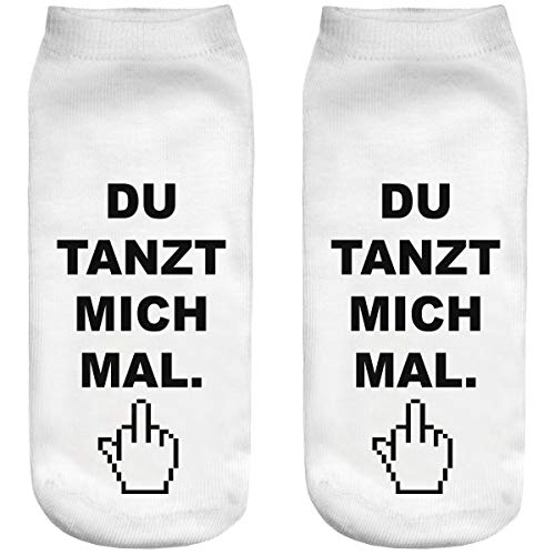 Ferocity Lustige Socken Sneaker Halbsocken Strümpfe Sportsocken Füßlinge mit Motiv 3D für Frauen, Size EU 36-40, Du Tanzt Mich [001] von Ferocity