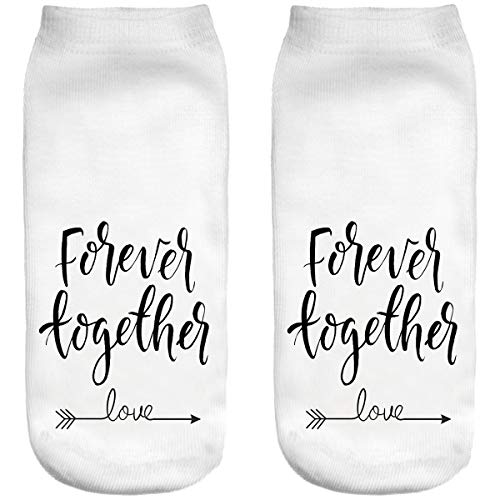 Ferocity Lustige Socken Sneaker Halbsocken Strümpfe Sportsocken Füßlinge mit Motiv 3D für Frauen, Size EU 36-40, Forever Together [001] von Ferocity