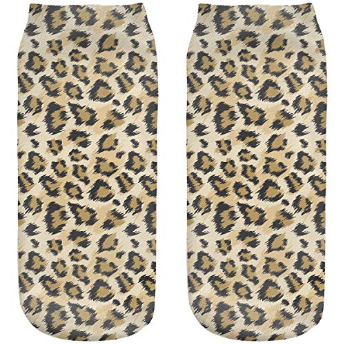 Ferocity Lustige Socken Sneaker Halbsocken Strümpfe Sportsocken Füßlinge mit Motiv 3D Gepard EU 34-38 Damen [001] von Ferocity