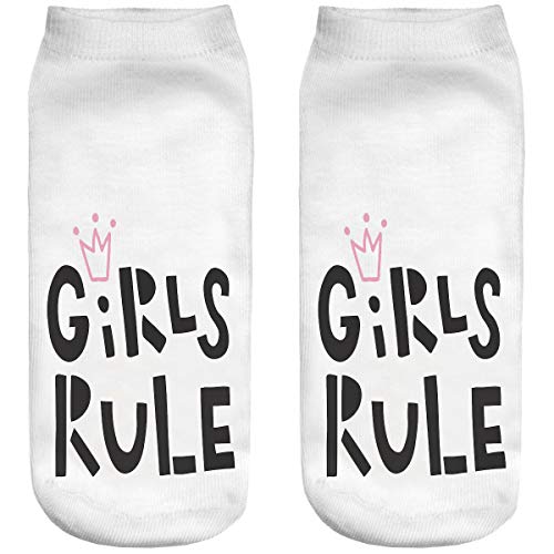 Ferocity Lustige Socken Sneaker Halbsocken Strümpfe Sportsocken Füßlinge mit Motiv 3D Girl Rule [001] von Ferocity