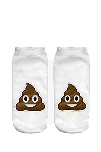 Ferocity Lustige Socken Sneaker Halbsocken Strümpfe Sportsocken Füßlinge mit Motiv 3D Poop [001] von Ferocity