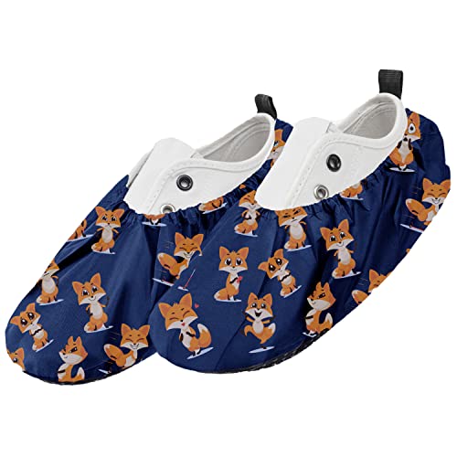 Ferocity Mehrweg Schuhüberzieher EU 25-30 für Kinder Wasserabweisend Überschuhe Rutschfester Waschbarer Schuhschützer Unisex Jungen Mädchen aus Polyester mit Bunten Motiven Foxes [142] von Ferocity