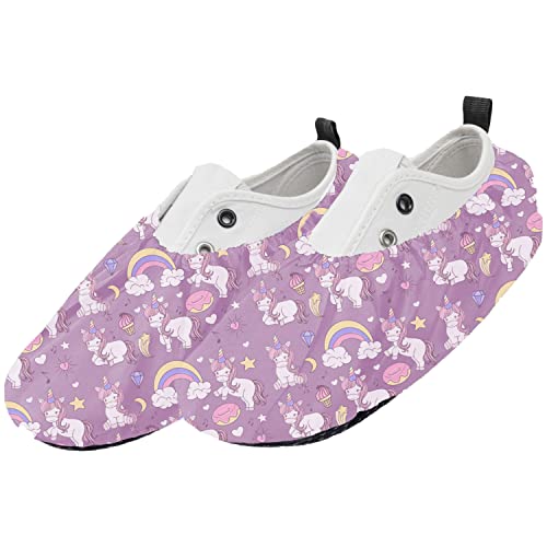 Ferocity Mehrweg Schuhüberzieher EU 25-30 für Kinder Wasserabweisend Überschuhe Rutschfester Waschbarer Schuhschützer Unisex Jungen Mädchen aus Polyester mit Bunten Motiven Pink Unicorn [142] von Ferocity