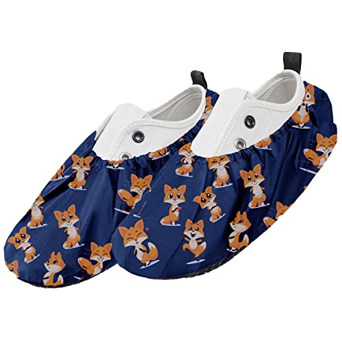 Ferocity Mehrweg Schuhüberzieher EU 31-37 für Kinder Wasserabweisend Überschuhe Rutschfester Waschbarer Schuhschützer Unisex Jungen Mädchen aus Polyester mit Bunten Motiven Foxes [142] von Ferocity
