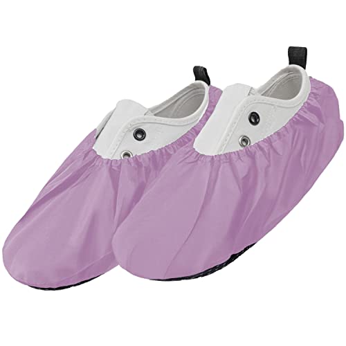 Ferocity Mehrweg Schuhüberzieher EU 40-45 für Erwachsene Wasserabweisend Überschuhe Rutschfester Waschbarer Schuhschützer Unisex Männer Frauen aus Hochwertigem Polyester Pink [142] von Ferocity