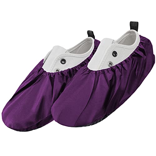 Ferocity Mehrweg Schuhüberzieher EU 40-45 für Erwachsene Wasserabweisend Überschuhe Rutschfester Waschbarer Schuhschützer Unisex Männer Frauen aus Hochwertigem Polyester Violet [142] von Ferocity