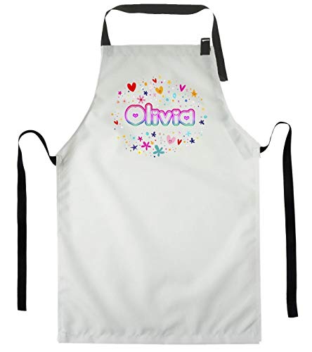 Ferocity Personalisierter Kinderschürze Kind Malschürze Kunstkittel Kochschürze Apron Werkschürze mit einem motiv Weiß Süß mit Namen[074] von Ferocity