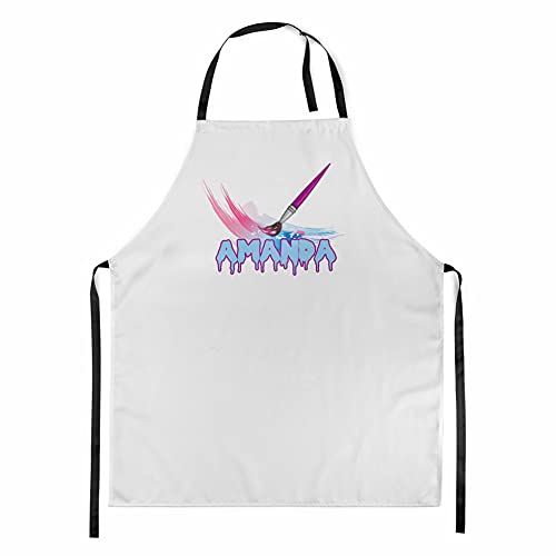 Ferocity Personalisierter Kinderschürze Kind Malschürze Kunstkittel Kochschürze Apron Werkschürze mit einem motiv Weiß mit Namen Motiv Pinsel [074] von Ferocity