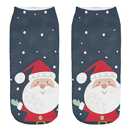 Ferocity Weihnachten Lustige Socken Sneaker Halbsocken Strümpfe Sportsocken für Frauen EU 34-36 Füßlinge mit Motiv 3D Weihnachtsmann [001] von Ferocity