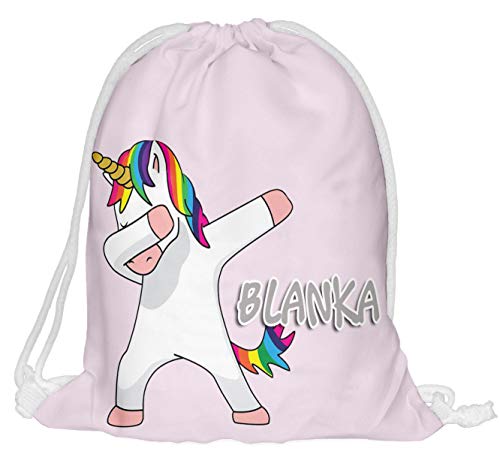 Kinder Turnbeutel mit Namen Beutel Fullprint Tasche Gymsac Jutebeutel Print Bag Fitness Unicornss [010] von Ferocity