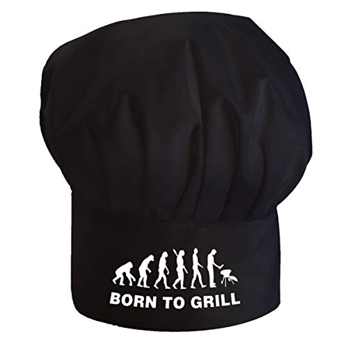 Personalisierte Kochmütze Für Frauen und Männer Kochhaube mit Klettverschluss Ideal für BBQ Restaurant Kochen zum GrillenZum Grillen Geboren [108] von Ferocity