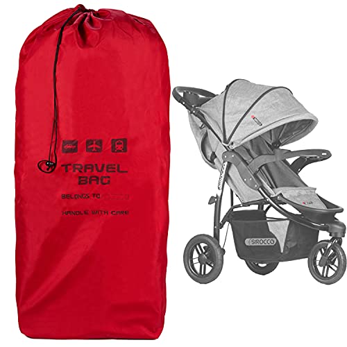 Rote Reisetasche für Kinderwagen Größe zu 120x35x35 cm Transporttasche Buggy Tragetasche Faltbar als Rucksack perfekt am Flughafen beim Einchecken Bahnhof Autofahrten [085] von Ferocity