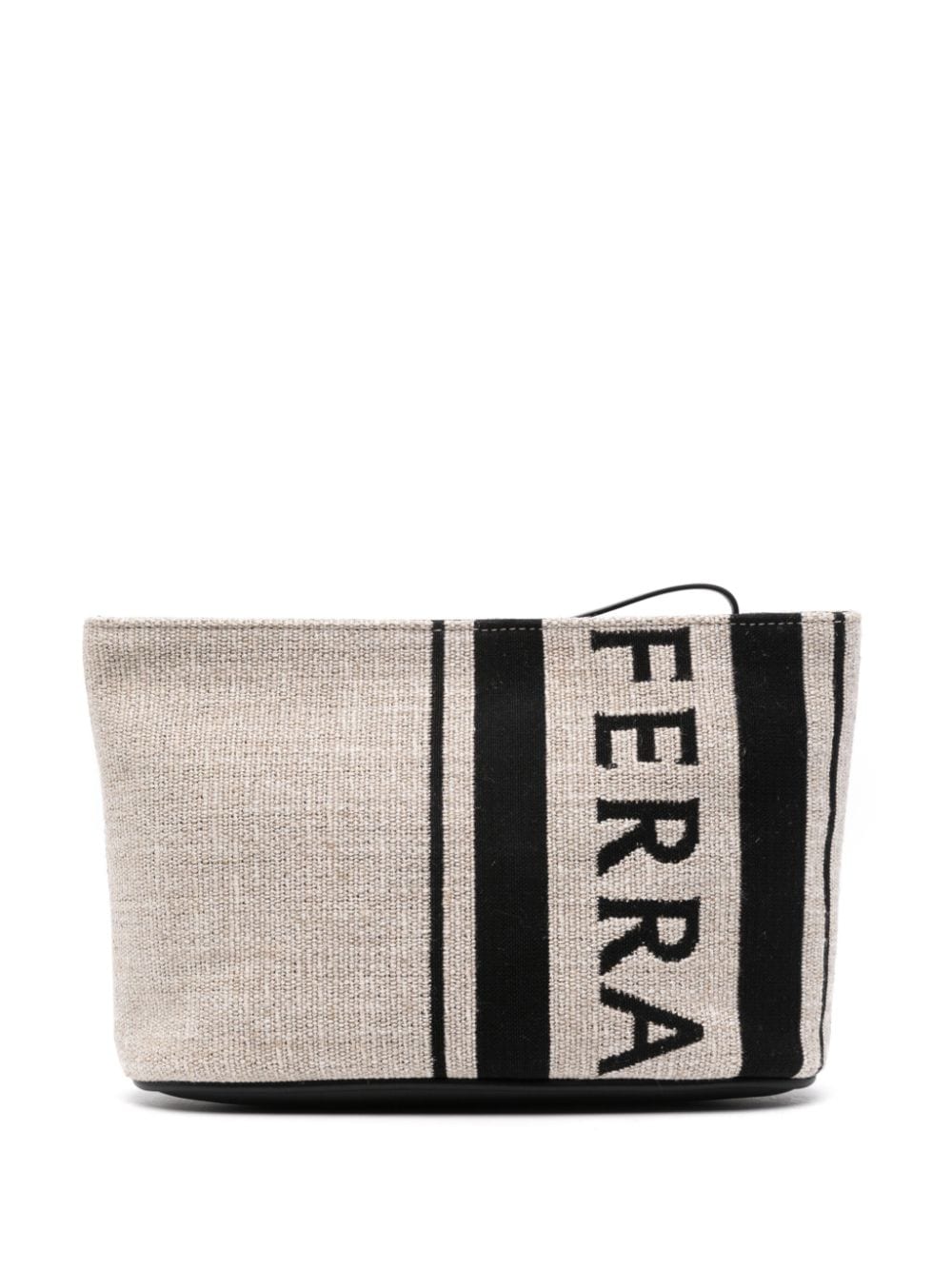 Ferragamo Canvas-Clutch mit Logo-Stickerei - Nude von Ferragamo