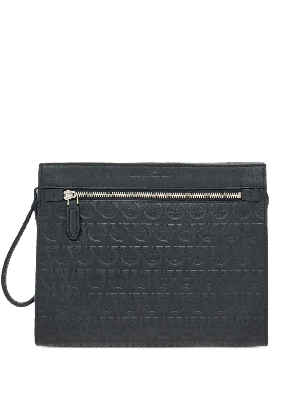 Ferragamo Clutch mit Gancini-Prägung - Schwarz von Ferragamo